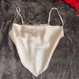 XS Cream Satin top worn once